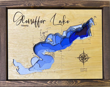 Load image into Gallery viewer, Gleniffer Lake , Alberta 3D Wood Map (10x13”)