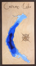 Load image into Gallery viewer, Comox Lake map (Large), BC 3D Wood Lake