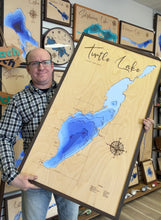 Load image into Gallery viewer, Turtle Lake map XL , Saskatchewan 3D wood map