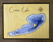 Load image into Gallery viewer, Crane Lake , Alberta 3D Wood Map (10x13”)