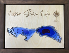 Load image into Gallery viewer, Lesser Slave Lake , Alberta 3D Wood Map (10x13”)