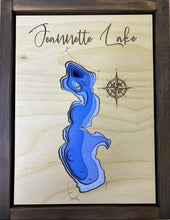 Load image into Gallery viewer, Jeannette Lake , Saskatchewan 3D Wood Map (10x13”)