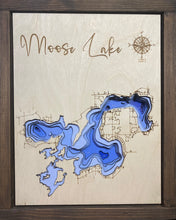 Load image into Gallery viewer, Moose Lake , Alberta 3D Wood Map (10x13”)