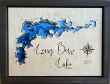 Load image into Gallery viewer, Long Bow Lake, Ontario 3D Wood Map (10x13”)