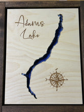 Load image into Gallery viewer, Adams Lake, British Columbia 3D Wood Map (10x13”)