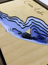 Load image into Gallery viewer, Crane Lake , Alberta 3D Wood Map (10x13”)