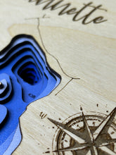 Load image into Gallery viewer, Jeannette Lake , Saskatchewan 3D Wood Map (10x13”)