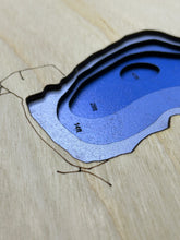 Load image into Gallery viewer, Jeannette Lake , Saskatchewan 3D Wood Map (10x13”)