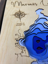Load image into Gallery viewer, Marean Lake , Saskatchewan 3D Wood Map (10x13”)