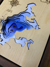 Load image into Gallery viewer, Marean Lake , Saskatchewan 3D Wood Map (10x13”)