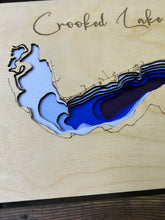 Load image into Gallery viewer, Crooked Lake, Saskatchewan 3D Wood Map (10x13”)