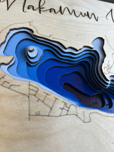 Load image into Gallery viewer, Nakamun Lake , Alberta 3D Wood Map (10x13”)