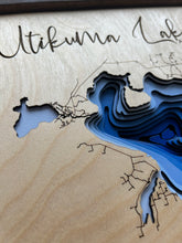 Load image into Gallery viewer, Utikuma Lake , Alberta 3D Wood Map (10x13”)