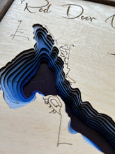 Load image into Gallery viewer, Red Deer Lake , Alberta 3D Wood Map (10x13”)