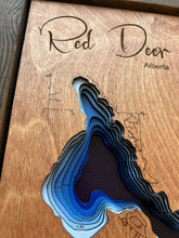 Load image into Gallery viewer, Red Deer Lake , Alberta 3D Wood Map (10x13”)