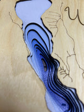 Load image into Gallery viewer, Whitetail Lake, British Columbia 3D Wood Map (10x13”)