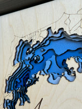 Load image into Gallery viewer, Long Bow Lake, Ontario 3D Wood Map (10x13”)