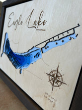 Load image into Gallery viewer, Eagle Lake, Saskatchewan 3D Wood Map (10x13”)