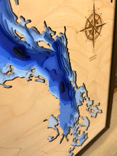 Load image into Gallery viewer, Mirond Lake layered map , Saskatchewan 3D Wood Map
