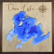 Load image into Gallery viewer, Dore Lake , Saskatchewan 3D Wood Map
