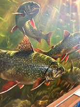 Load image into Gallery viewer, Trout art . Canvas print . Wood Sign 26x19inch
