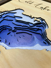 Load image into Gallery viewer, Cold Lake , Alberta / Saskatchewan 3D Wood Map  (10x13”)
