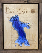 Load image into Gallery viewer, Buck  Lake , Alberta (10x13”) 3D Wood Map
