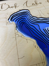 Load image into Gallery viewer, Buck  Lake , Alberta (10x13”) 3D Wood Map
