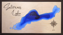 Load image into Gallery viewer, Salmon Lake , British Columbia 3D Wood Map
