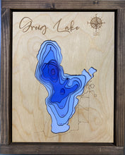 Load image into Gallery viewer, Greig  Lake , Saskatchewan 3D Wood Map (10x13”)
