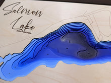 Load image into Gallery viewer, Salmon Lake , British Columbia 3D Wood Map

