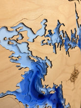 Load image into Gallery viewer, Mirond Lake layered map , Saskatchewan 3D Wood Map
