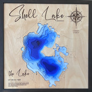Shell Lake, Saskatchewan 3D Wood Map