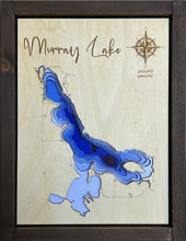 Load image into Gallery viewer, Murray Lake, Saskatchewan 3D Wood Map (10x13”)
