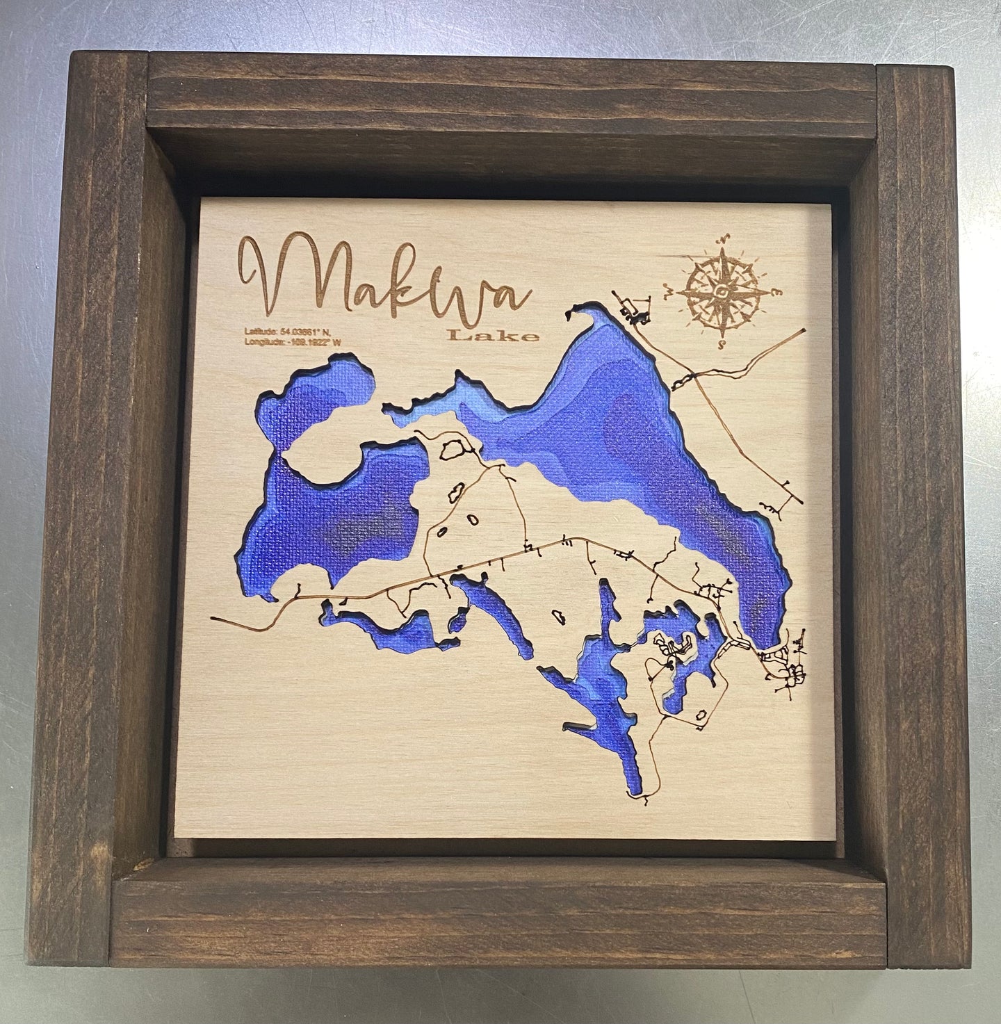 Makwa lake map  8x8”
