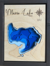 Load image into Gallery viewer, Marie Lake , Alberta 3D Wood Map (10x13”)
