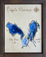 Buffalo Narrows / Peter Pond Lake and Churchill Lake  , Saskatchewan 3D Wood Map (10x13”)