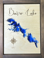 Beaver Lake , Alberta #D Wood Map (10x13”)