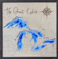 The Great Lakes, 3D Wood Map