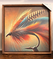 Fly hook art . Canvas print .