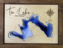 Load image into Gallery viewer, Tie Lake, British Columbia 3D Wood map (10x13”)
