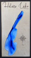 Helene Lake , Saskatchewan 3D Wood map