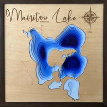 Load image into Gallery viewer, Manitou Lake , Saskatchewan 3D Wood Map
