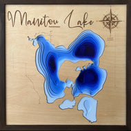 Manitou Lake , Saskatchewan 3D Wood Map