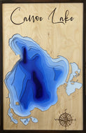 Canoe Lake map Extra Large  , Saskatchewan 3D Wood Map