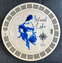 Load image into Gallery viewer, Cribbage board Island Lake , AB
