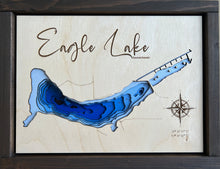 Load image into Gallery viewer, Eagle Lake, Saskatchewan 3D Wood Map (10x13”)
