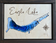 Eagle Lake, Saskatchewan 3D Wood Map (10x13”)