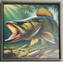 Load image into Gallery viewer, Walleye art . Canvas print .
