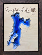 Emsdale Lake, Ontario 3D Wood Map  (10x13”)